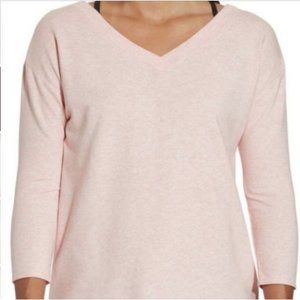 Calia Light Pink Effortless V-Neck‎ V-Back Cutout Back Pullover S WAX31062H